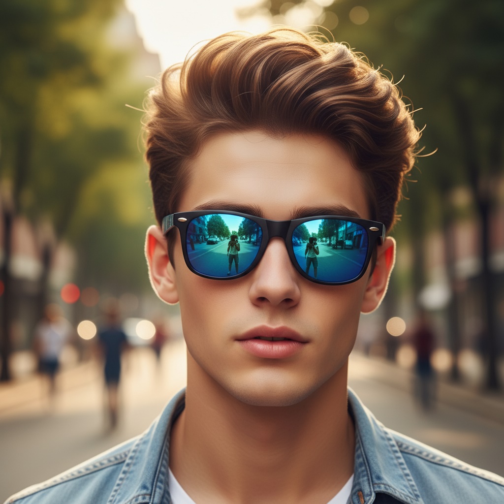 عینک اسپرت پسرانه هاوایی رنگ آبی بسیار جذاب 1003