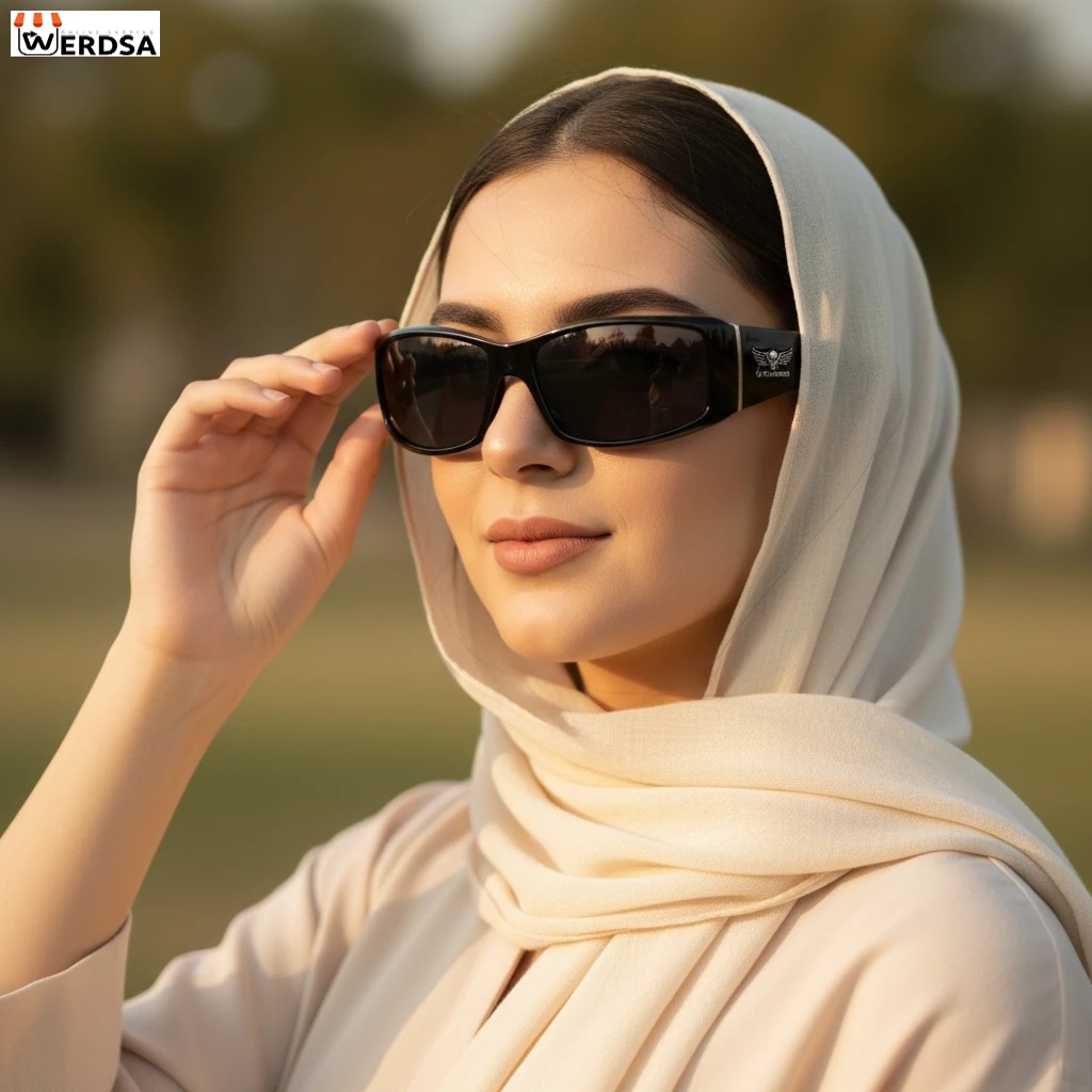 عینک آفتابی اسپرت مشکی رپ با لنز دودی UV400 کد 1579